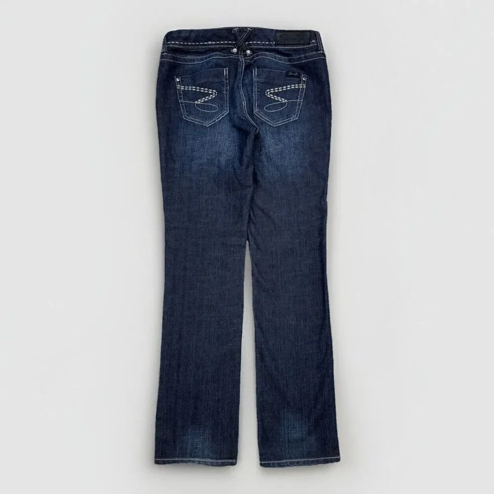 Seven7 Jeans Womens 4 Straight Leg Blue Denim Measures 29 x 31
